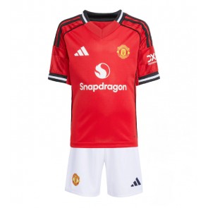 Manchester United Replika Hemmatröja Barn 2025-26 Kortärmad (+ Korta byxor)